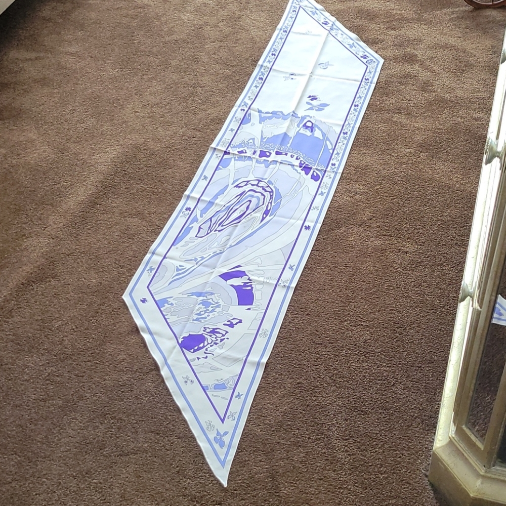 Emilio Pucci silk scarf.  Long with tassel